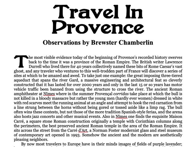 Travel in Provence
